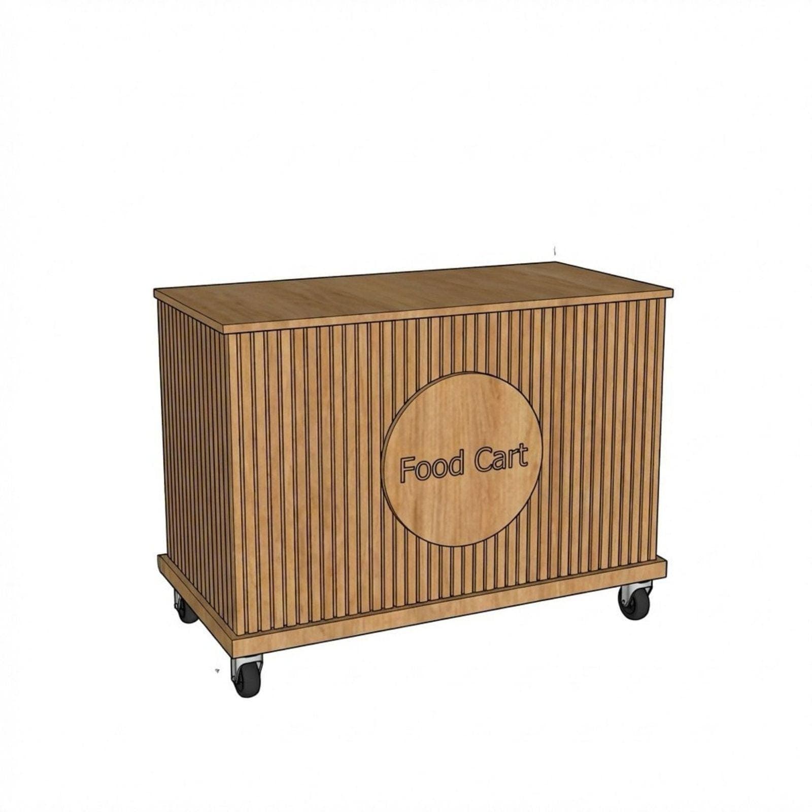 Collapsible Charcuterie Cart DIY Plans PDF | Snack Cart Blueprint | Fluted Wooden Dessert Bar | Portable Vendor Stand Woodworking Guide - view 4