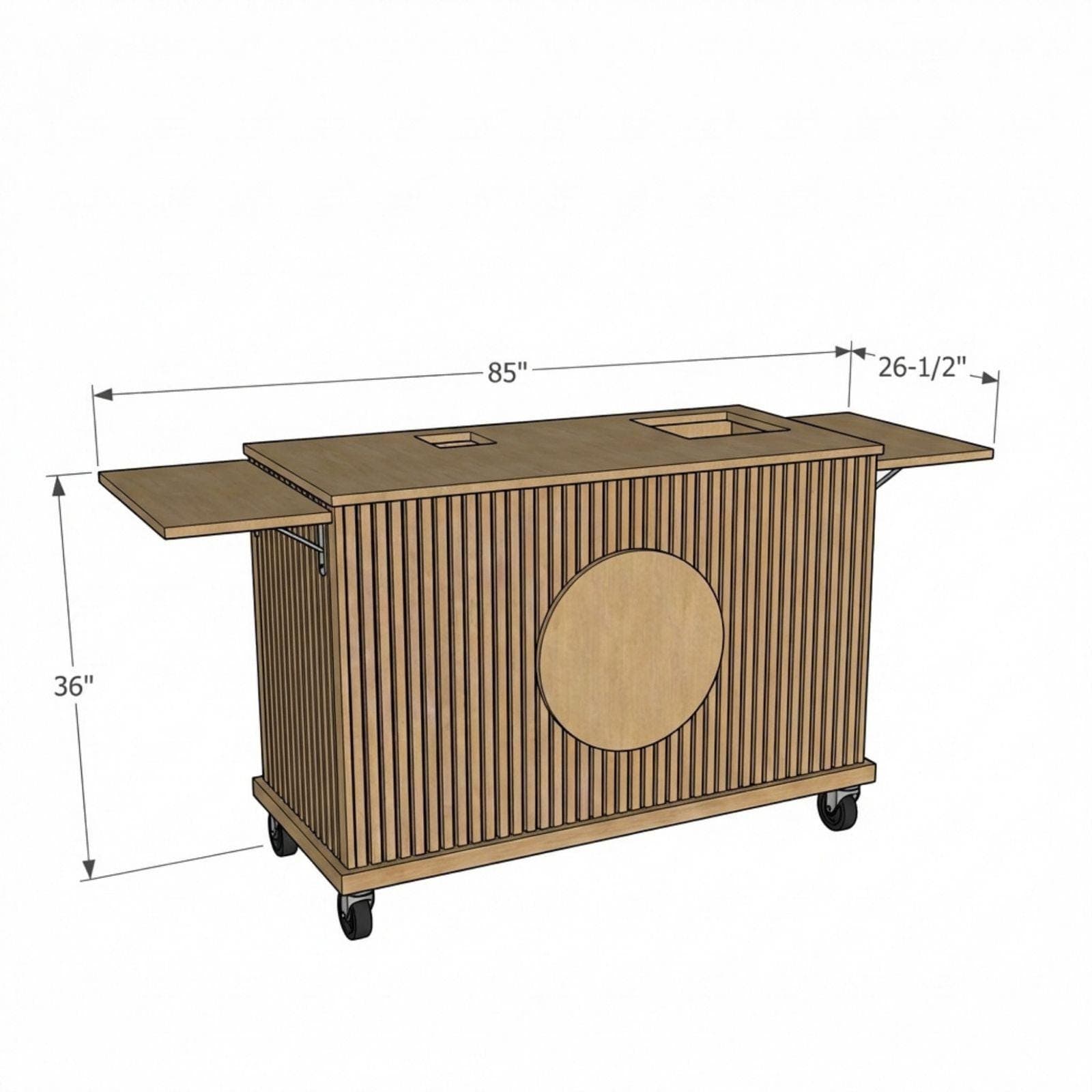 DIY Collapsible Coffee Cart Blueprint Plans PDF | Mobile Espresso Bar Blueprint | Fluted Wood Barista Stand | Portable Cafe Woodworking - view 2