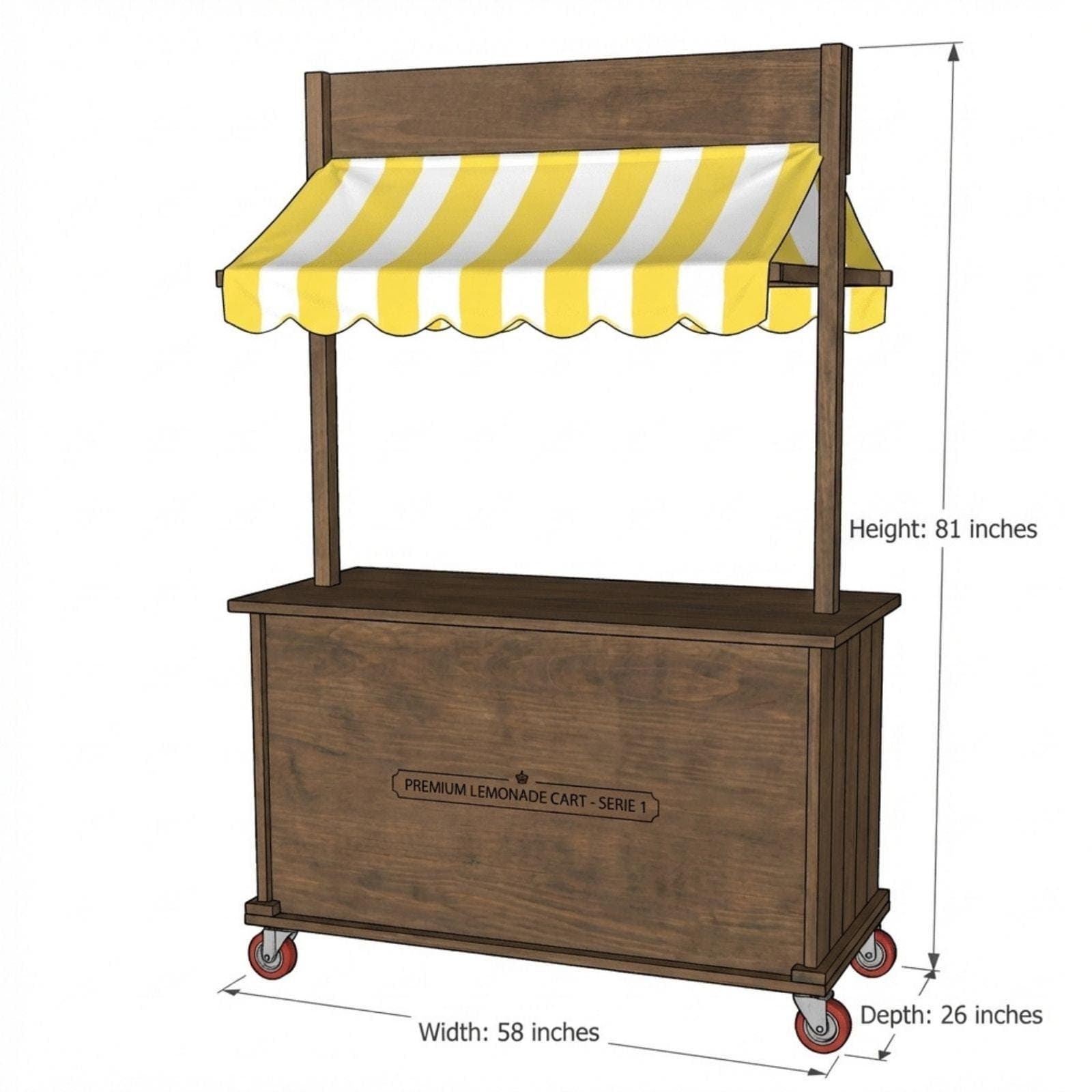 DIY Lemonade Cart Plans PDF | Full Size Wooden Market Stand | Mobile Drink Booth Blueprint | Outdoor Event, Concession Kiosk PDF - view 2
