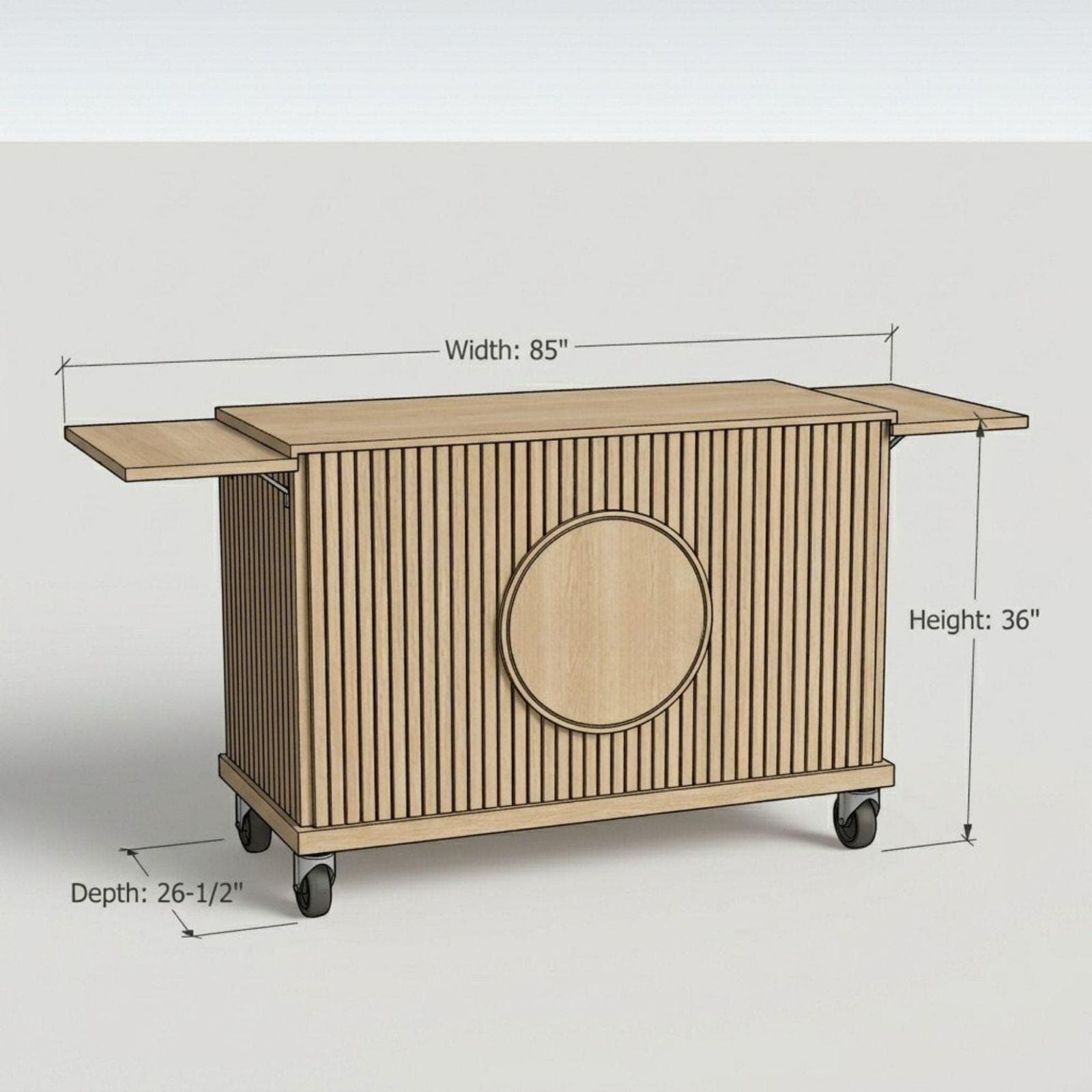 DIY Mobile Bar Cart Plans PDF | Foldable Event Bar Blueprint | Collapsible Coffee Cart | Portable Fluted Wood Bar Build Guide - view 2