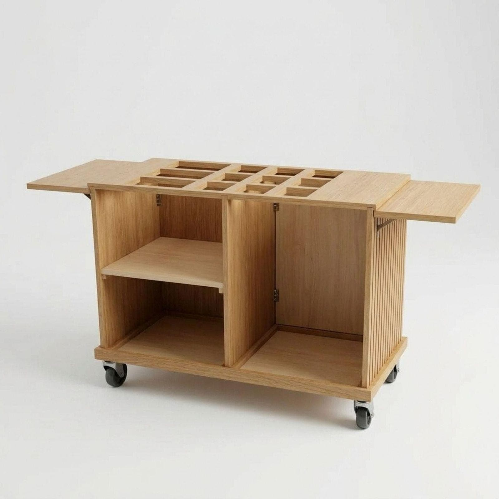 Collapsible Charcuterie Cart DIY Plans PDF | Snack Cart Blueprint | Fluted Wooden Dessert Bar | Portable Vendor Stand Woodworking Guide - view 5