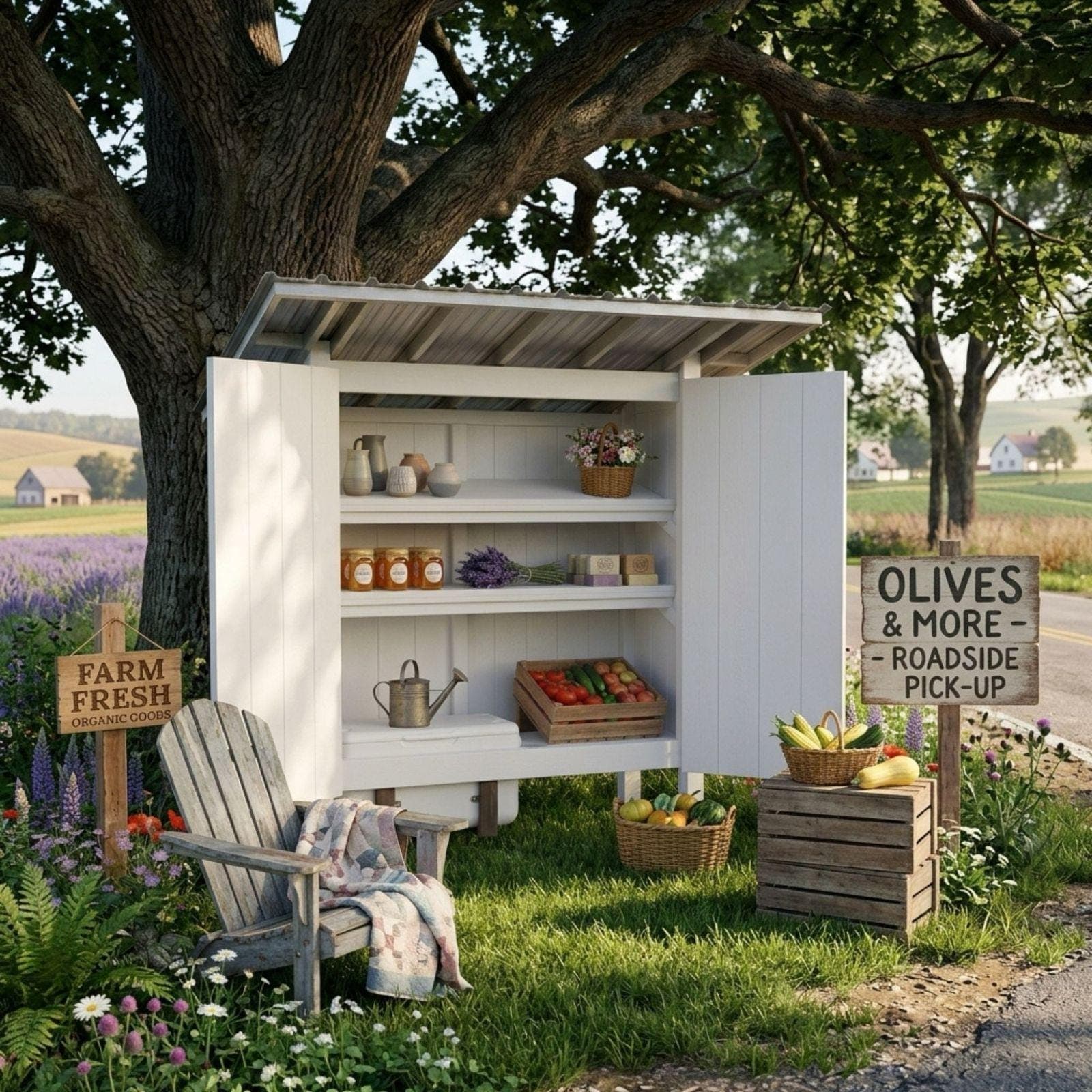 DIY Roadside Farm Stand Plans PDF | Enclosed Produce Rack & Vegetable Stand | Egg Stand with Cooler Space - view 3