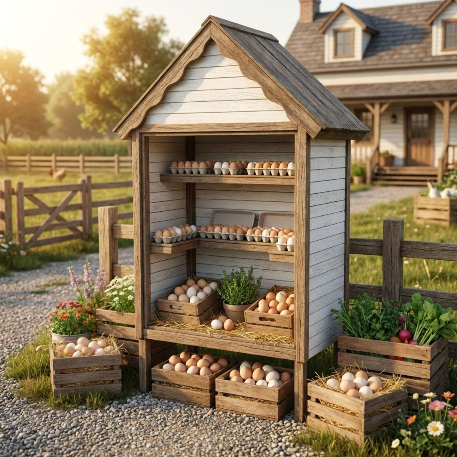 DIY Farmstand Plans Guide Tutorial PDF | Driveway Roadside Veggie Flower Honey Soap Eggs Bakery Market Stand Cart - Instant Download - view 3
