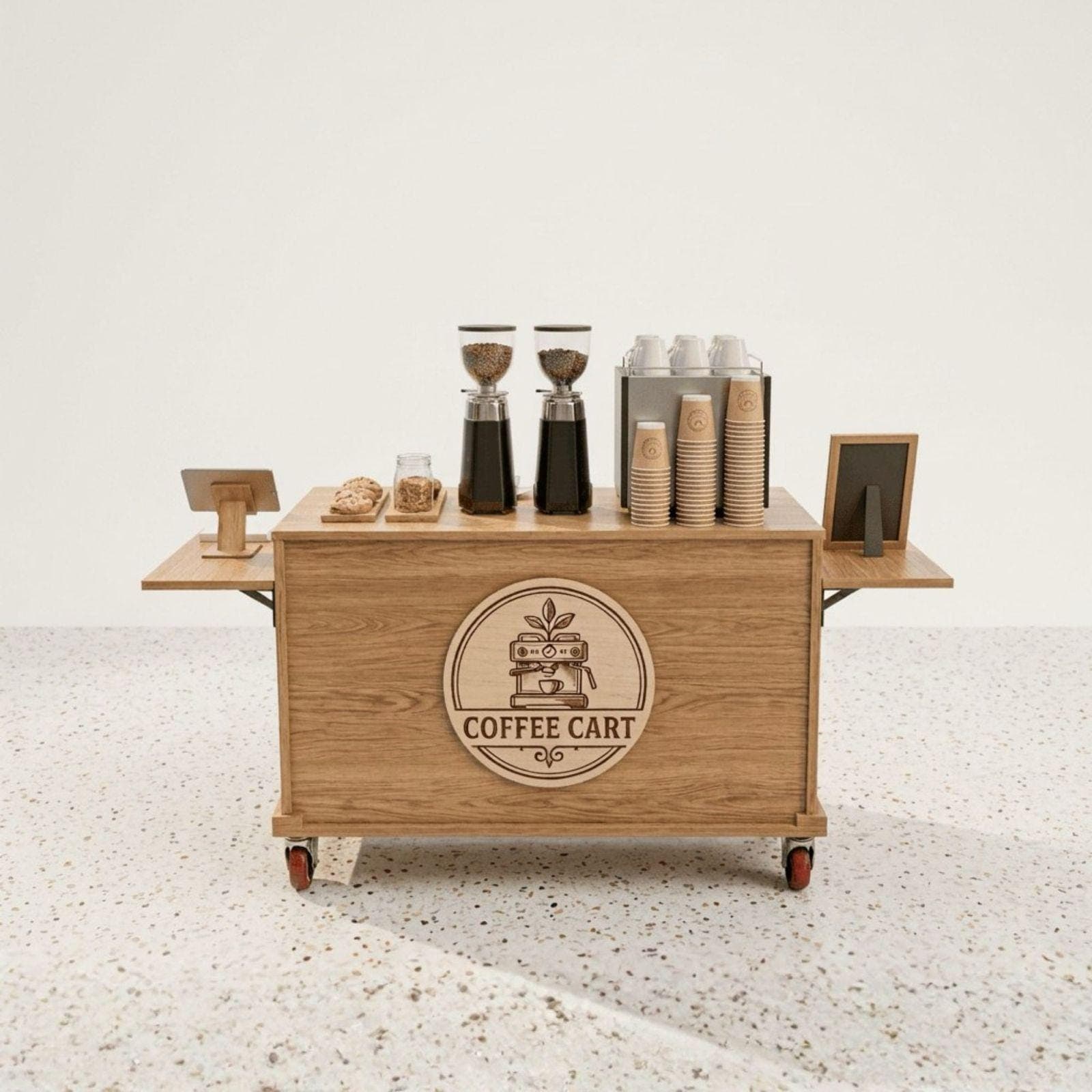 Mobile Folding Coffee Cart DIY Plans PDF | Collapsible Bar Cart for Events - view 4