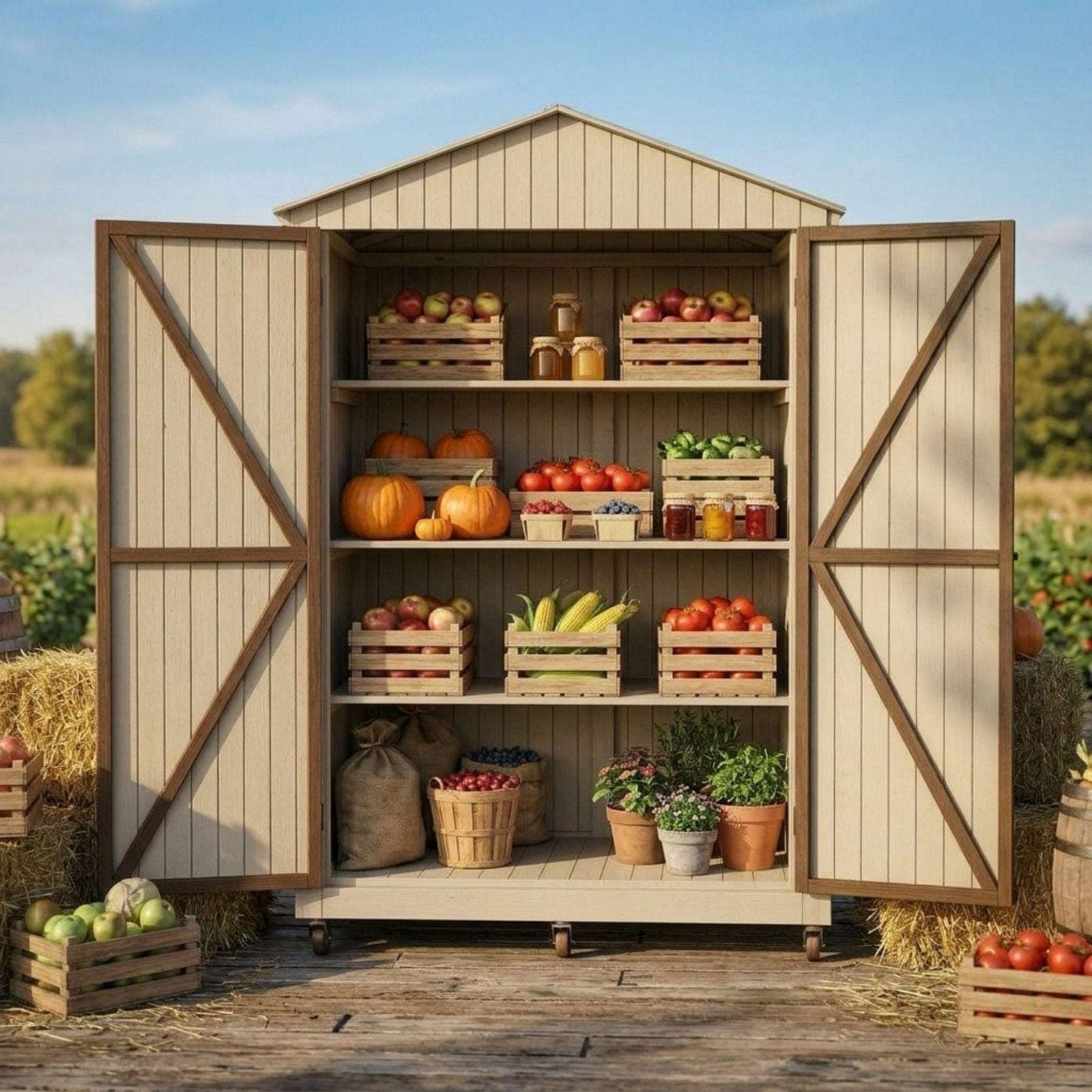 Enclosed DIY Farmstand Plans PDF | Secure Roadside Stand Blueprint | Barn Door Market Stall | Sourdough & Egg Stand Woodworking Guide - view 7